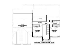 Floor Plan - Upper Floor for European House Plan #81-13741 - 3 bed, 2.5 bath