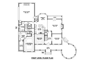 Floor Plan - Main Floor for European House Plan #81-1567 - 4 bed, 4 bath