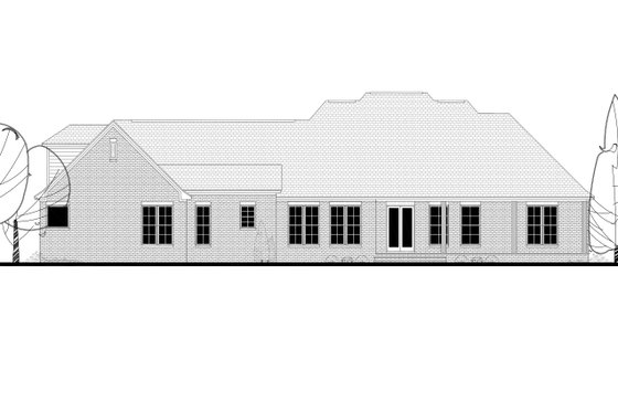 Exterior - Rear Elevation for European House Plan #430-128 - 4 bed, 3 bath