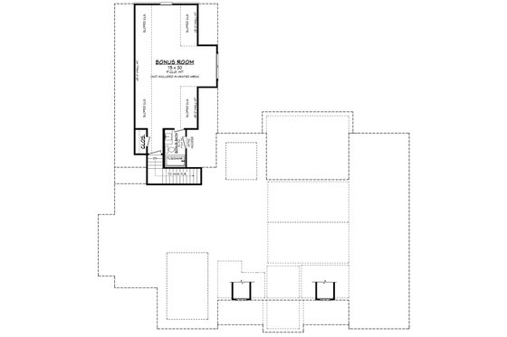 Floor Plan - Upper Floor for Farmhouse House Plan #430-438 - 3 bed, 3.5 bath