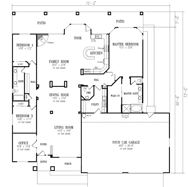 Dream House Plan - Adobe / Southwestern Floor Plan - Main Floor Plan #1-717