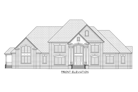 Exterior - Front Elevation 3 for European House Plan #1054-92 - 4 bed, 4.5 bath