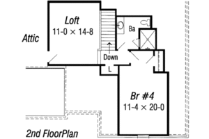 Floor Plan - Upper Floor for European House Plan #329-121 - 5 bed, 3 bath