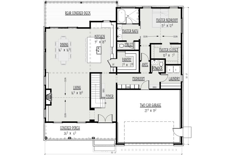 Dream House Plan - Floor Plan - Main Floor for Farmhouse House Plan #1088-14 - 4 bed, 2.5 bath