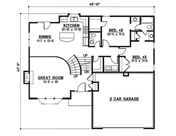 Traditional Floor Plan - Main Floor Plan #67-804