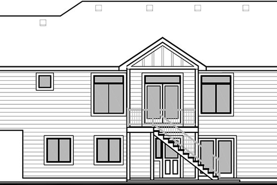 Exterior - Rear Elevation for Farmhouse House Plan #1073-17 - 3 bed, 2.5 bath