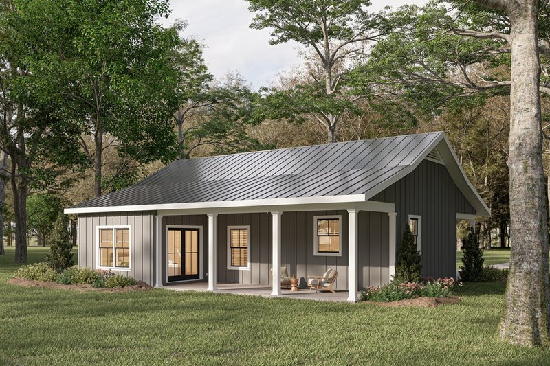 House Blueprint - Exterior - Rear Elevation for Farmhouse House Plan #44-288 - 2 bed, 1 bath