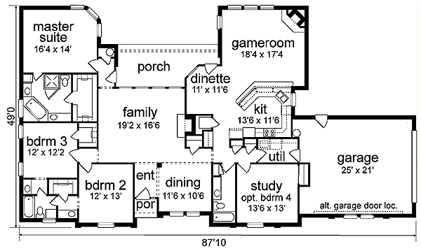 House Plan Design - European Floor Plan - Main Floor Plan #84-251