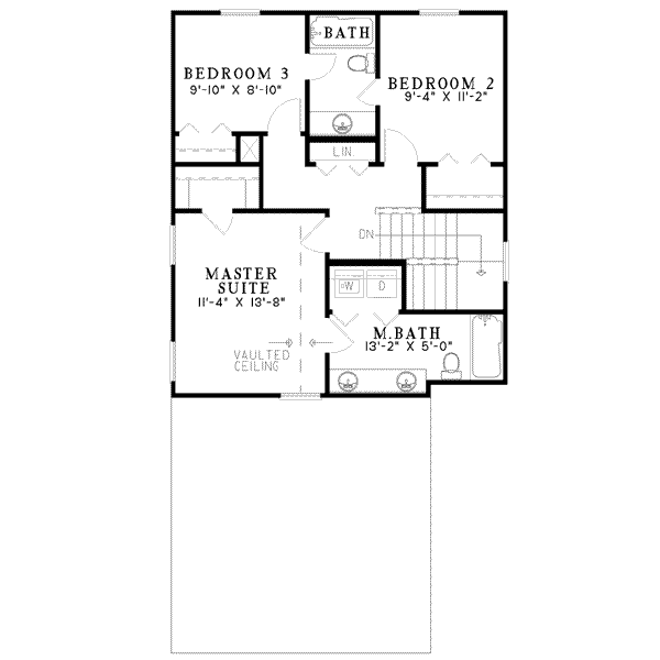 Home Plan - Traditional Floor Plan - Upper Floor Plan #17-424
