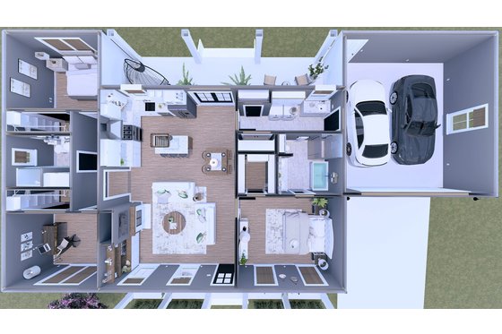 Floor Plan - Main Floor 1 for Farmhouse House Plan #44-279 - 3 bed, 2 bath