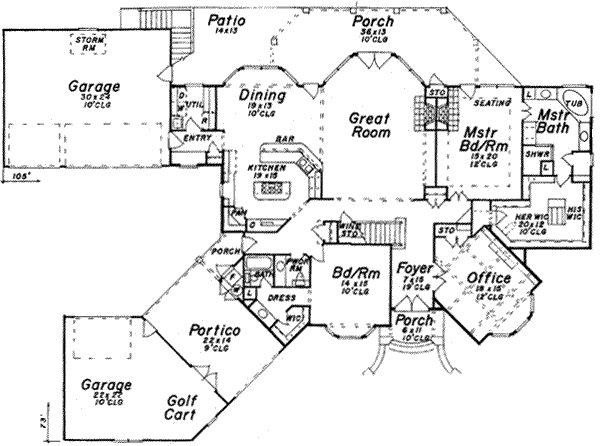 House Plan Design - European Floor Plan - Main Floor Plan #52-177