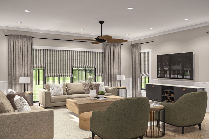 House Blueprint - Interior - Family Room 2 for Modern House Plan #455-504 - 4 bed, 4 bath