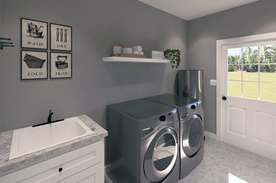Interior - Laundry for Traditional House Plan #44-245 - 2 bed, 2 bath