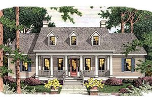 Southern Exterior - Front Elevation Plan #406-244