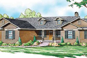 Ranch Exterior - Front Elevation Plan #124-818