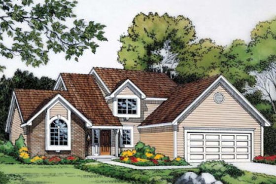 Exterior - Front Elevation for Traditional House Plan #312-419 - 3 bed, 2.5 bath