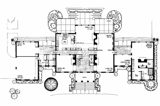 Floor Plan - Main Floor for Colonial House Plan #72-368 - 4 bed, 4.5 bath