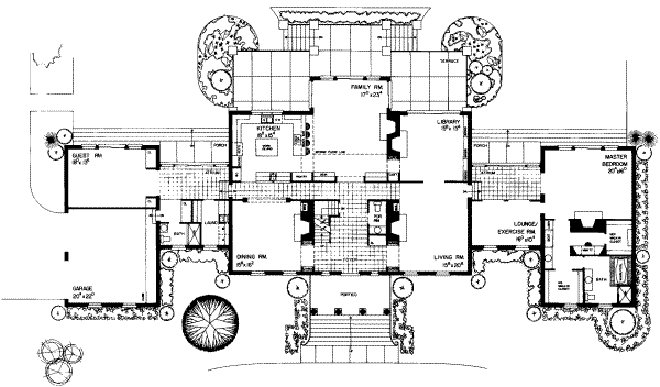 Architectural House Design - Colonial Floor Plan - Main Floor Plan #72-368