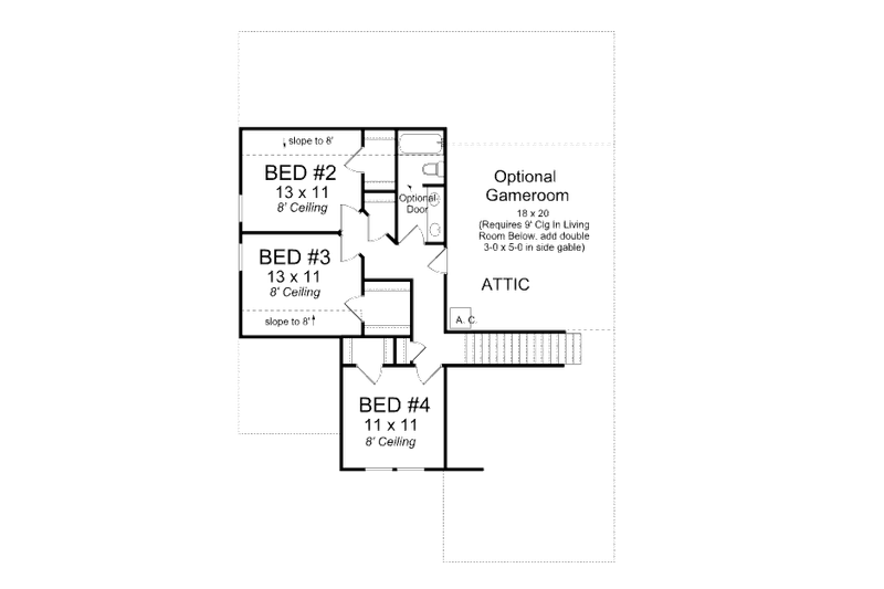 Dream House Plan - Floor Plan - Upper Floor for Traditional House Plan #513-13 - 4 bed, 2.5 bath