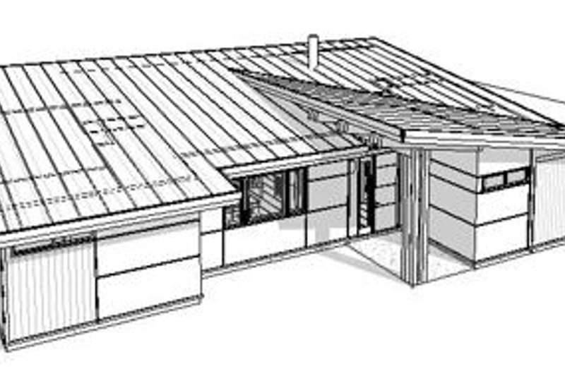 House Design - Exterior - Other Elevation 3 for Modern House Plan #895-159 - 2 bed, 2 bath