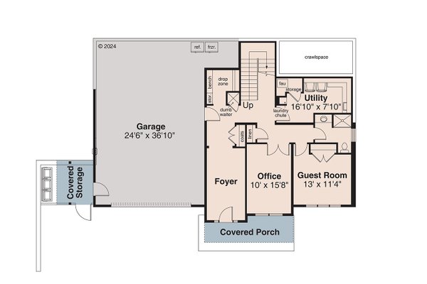 Contemporary Floor Plan - Lower Floor Plan #124-1389