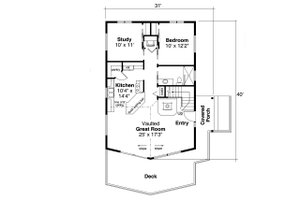 Floor Plan - Main Floor for Cabin House Plan #124-1158 - 2 bed, 2 bath