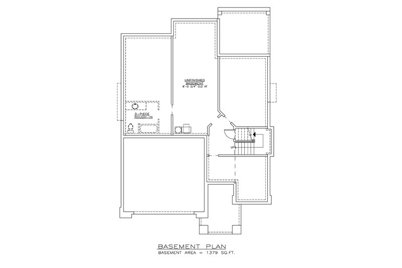 House Plan Design - Floor Plan - Lower Floor for Modern House Plan #1100-22 - 3 bed, 2.5 bath