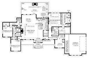 Floor Plan - Main Floor for Farmhouse House Plan #1104-1 - 4 bed, 2.5 bath