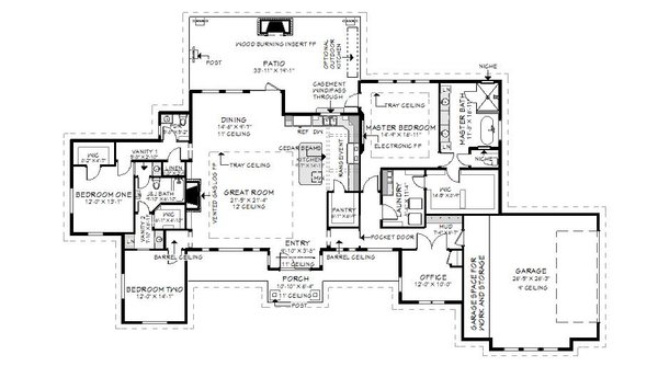 Farmhouse Floor Plan - Main Floor Plan #1104-1