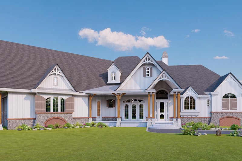 Dream House Plan - Craftsman Exterior - Front Elevation Plan #54-563