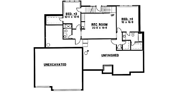 European Floor Plan - Lower Floor Plan #67-192