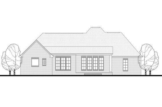 Exterior - Rear Elevation for European House Plan #430-102 - 4 bed, 2 bath