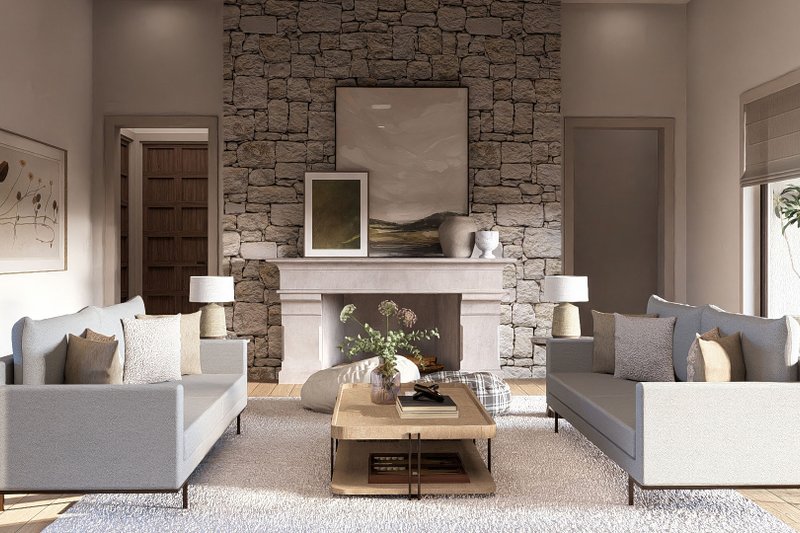House Design - Interior - Family Room 2 for Prairie House Plan #455-370 - 3 bed, 2.5 bath