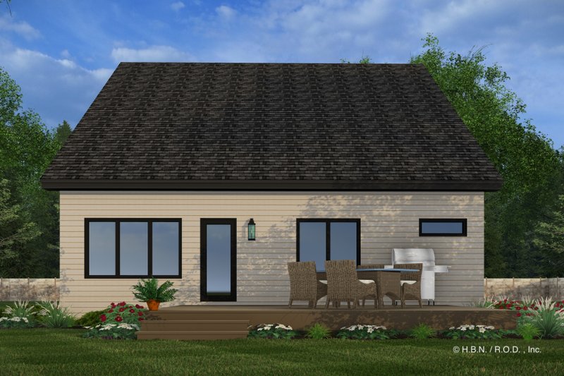 House Plan Design - Exterior - Rear Elevation for Modern House Plan #51-1345 - 3 bed, 2 bath