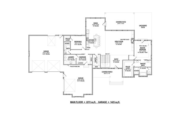 Ranch Floor Plan - Main Floor Plan #1084-2