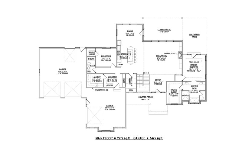 House Plan Design - Floor Plan - Main Floor for Ranch House Plan #1084-2 - 5 bed, 4 bath