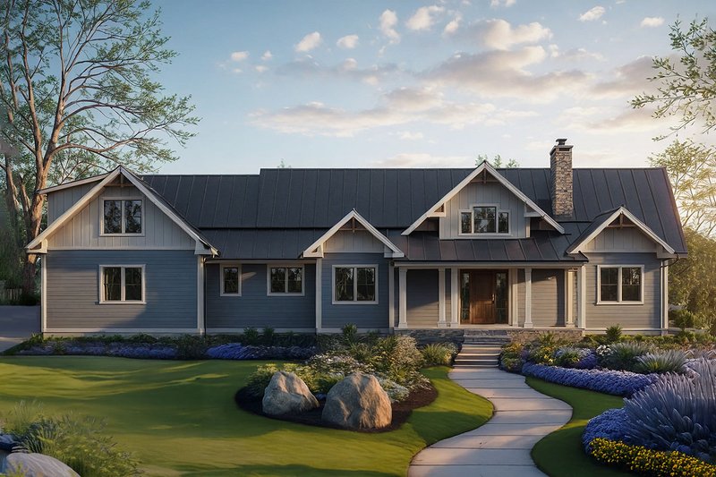 House Blueprint - Craftsman Exterior - Front Elevation Plan #124-1439