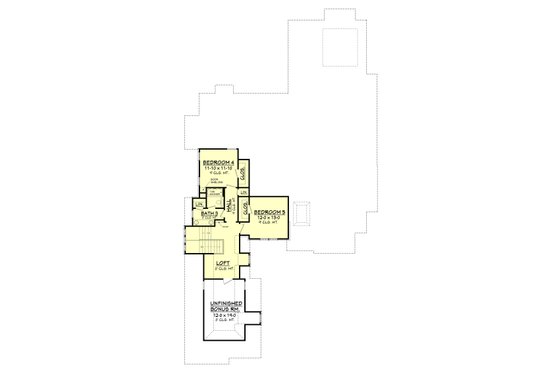 Floor Plan - Upper Floor for European House Plan #430-109 - 5 bed, 3.5 bath