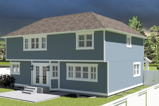 Exterior - Rear Elevation 1 for Traditional House Plan #1060-211 - 3 bed, 2.5 bath