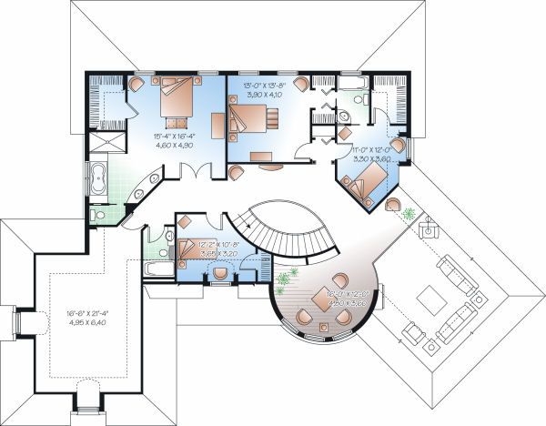 House Plan Design - European Floor Plan - Upper Floor Plan #23-843