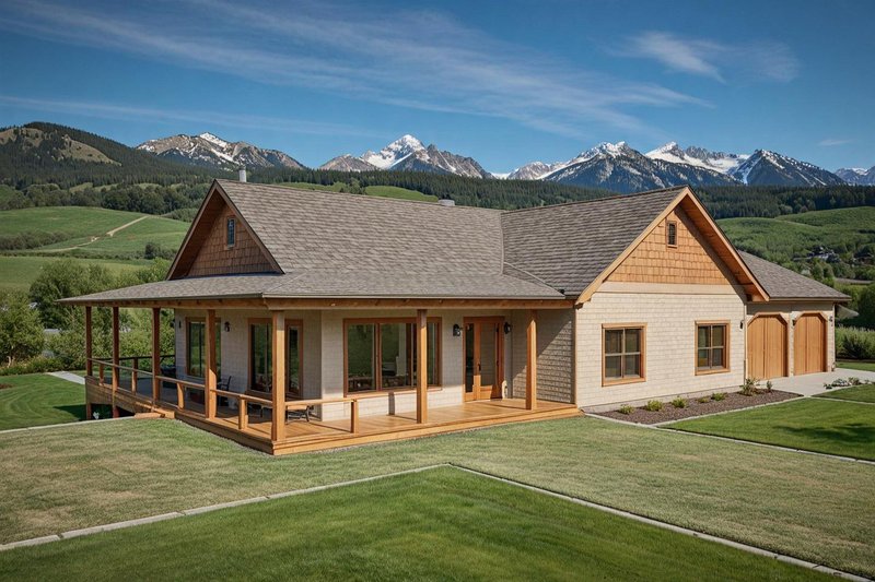 Exterior - Front Elevation 2 for Traditional House Plan #117-420 - 4 bed, 3 bath