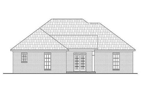 Exterior - Rear Elevation for Country House Plan #430-20 - 3 bed, 2 bath