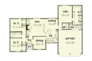 Traditional Style House Plan - 3 Beds 2 Baths 1680 Sq/Ft Plan #16-124 