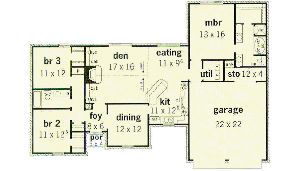 Traditional Floor Plan - Main Floor Plan #16-124