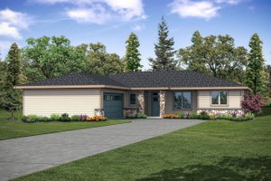 House Blueprint - Ranch Exterior - Front Elevation Plan #124-1146