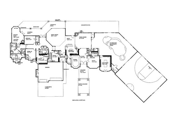 Floor Plan - Main Floor for Craftsman House Plan #117-699 - 5 bed, 3 bath