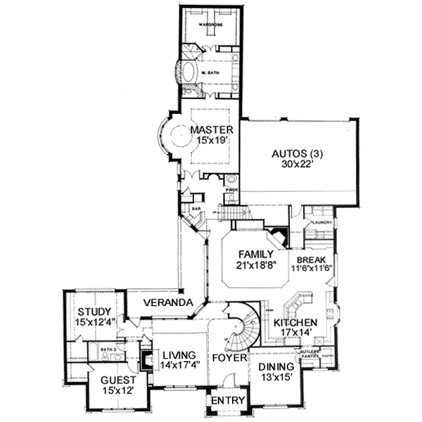 European Floor Plan - Main Floor Plan #141-131