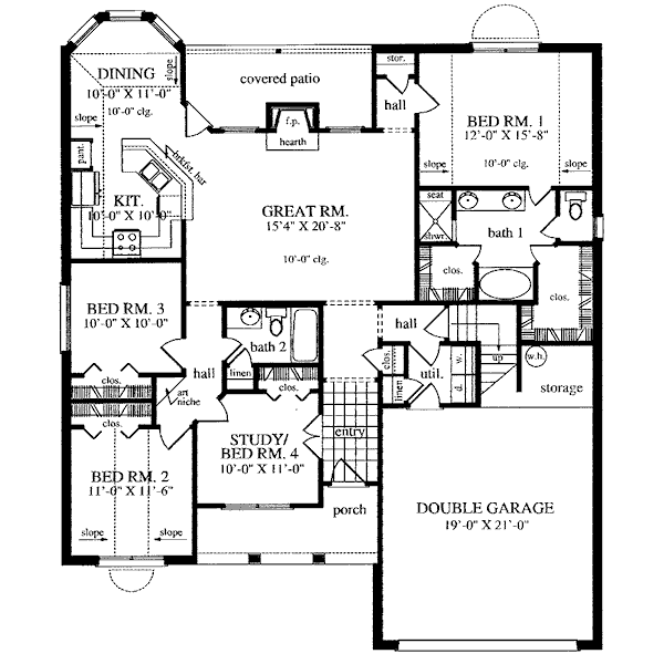 Cottage Floor Plan - Main Floor Plan #42-398