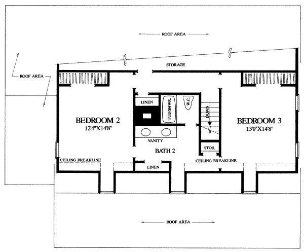 Southern Floor Plan - Upper Floor Plan #137-237