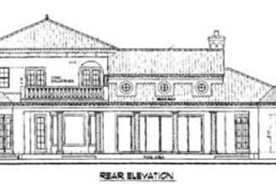 Exterior - Rear Elevation for Mediterranean House Plan #76-112 - 3 bed, 2.5 bath